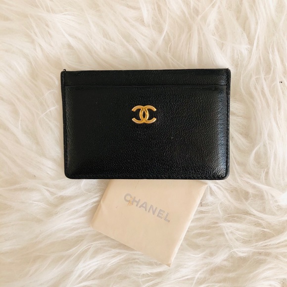 ‼️sold‼️Chanel Black Leather Card Holder Wallet - Picture 2 of 10